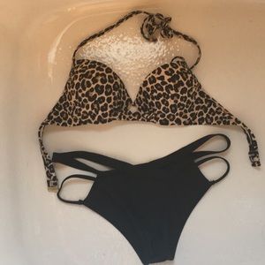 TOBI Swim Bottoms and Leopard Top